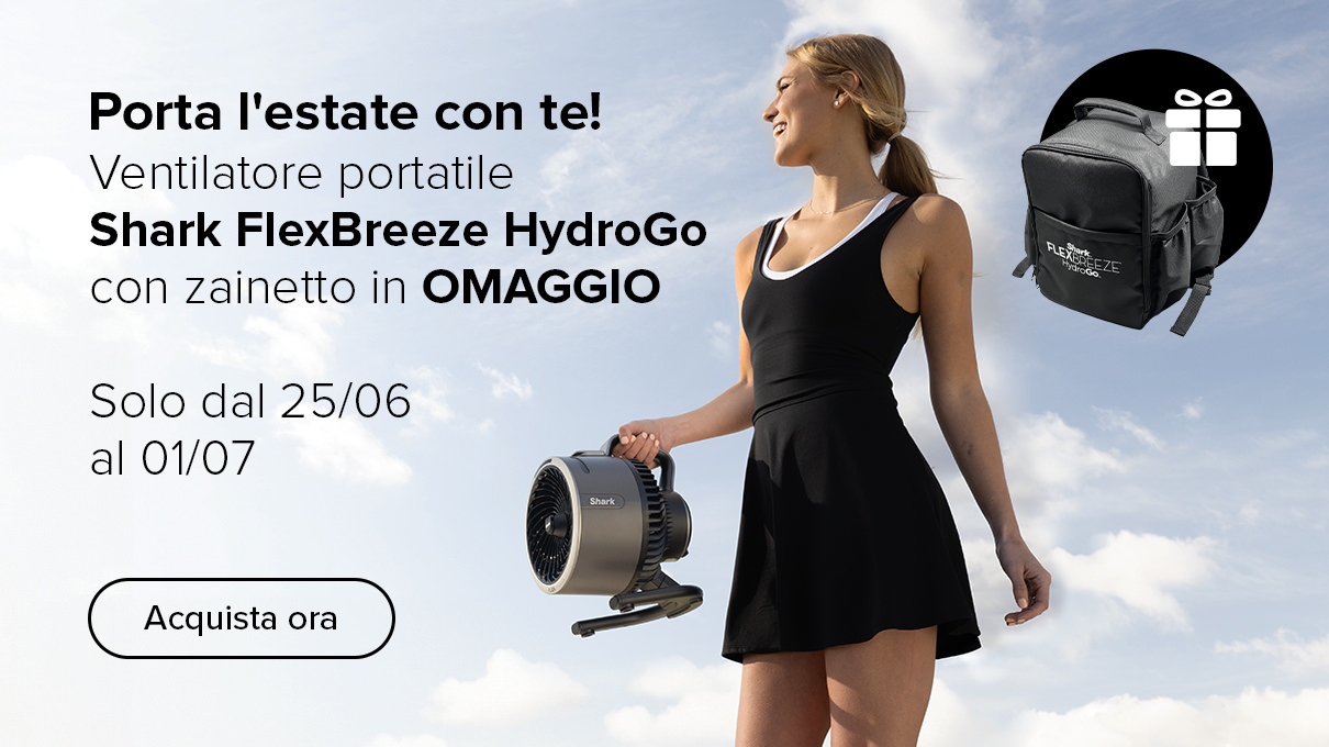 Ventilatore portatile Shark FlexBreeze HydroGo con zainetto in omaggio